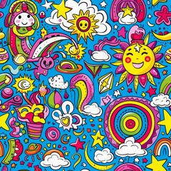 Fototapeta premium Abstract background illustration in the style of the 70s