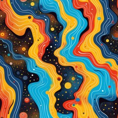 Abstract background illustration in the style of the 70s