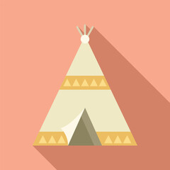 Native american dwelling with an open flap showing the entrance © anatolir