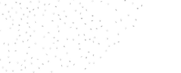 Silver stars confetti rain festive holiday background. background silver paper foil stars