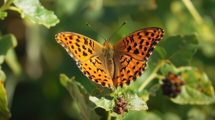 Obraz premium Butterfly perched on foliage in Arabian Peninsula