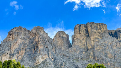 italian alps dolomites national park lake mountain trekking peaks tre cime brais lake carezza lake reflection clouds