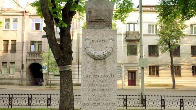 Monument of Jonas Zemaitis, Kaunas, Lithuania