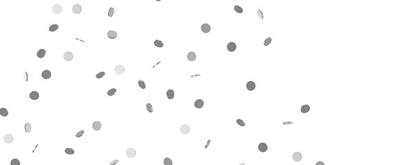 Radiant Festivity: Spectacular 3D Illustration Showcasing Radiating silver Confetti