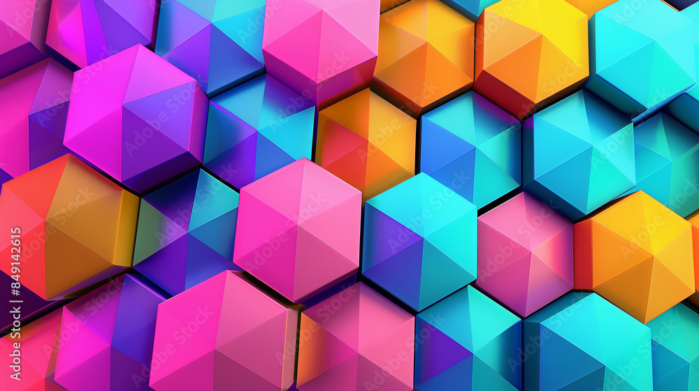 Poster a colorful image of many different colored squares
