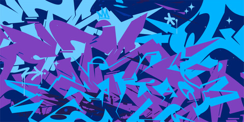 Cool Trendy Abstract Hip Hop Urban Street Art Graffiti Style Vector Illustration Background Template