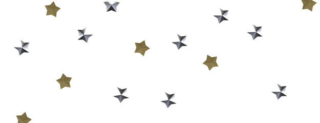 Starstruck Spectacle: 3D Illustration Transports You to a Gold Stars Shower