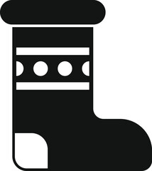 Black silhouette of a christmas stocking, evoking warmth and anticipation during the festive season