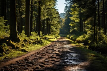 Obraz premium ASHVILLE trails lush nature and serenity., generative IA