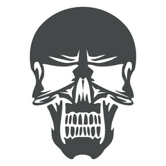 human skull vector icon isolated on white background