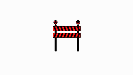 Road barrier logo icon illustration background, work icon, road barrier icon.