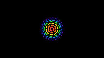 Abstract background rainbow color circle line illustration background, colorful circle.