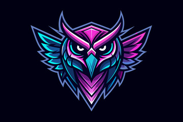  Logo Design with Neon Owl Vector.tattoo, vector, symbol, wings, illustration, wing, design, eagle, art, tribal, bird, emblem, vintage, 