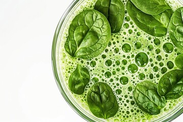 Obraz premium Spinach smoothie. Detox healthy drink made from green vegetables. Ai generative