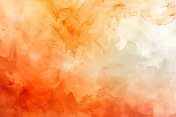 Obraz premium Warm abstract watercolor background featuring vibrant orange and white hues blending seamlessly, ideal for creative projects, design elements, and artistic applications.
