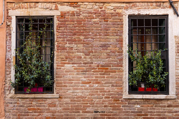 Windows and shutters on the streets and canals of Venice