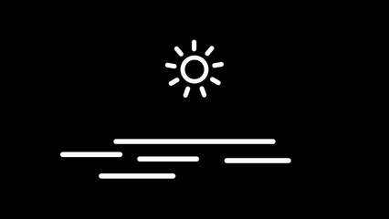 Sunset and Sunrise icon, first thing in the morning, sun up, early morning. above the sun.