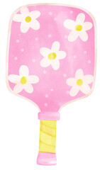 Retro Pickleball paddle preppy watercolor