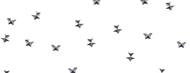 XMAS Stars - Banner with golden decoration. Festive border with falling glitter dust and stars.