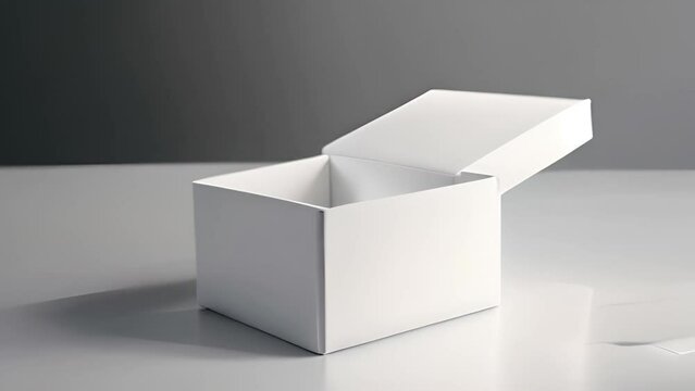 Open White Cardboard Box on a Gray Surface Generative AI