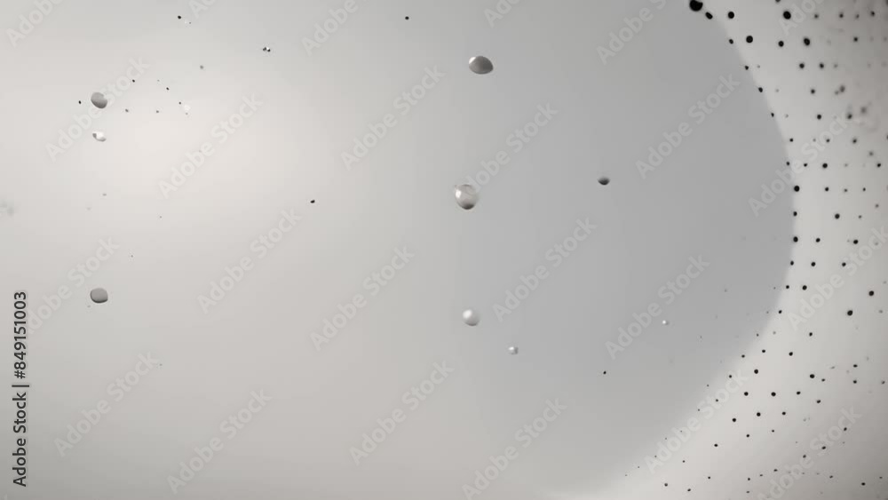 Poster white background with black dots and small bubbles generative ai