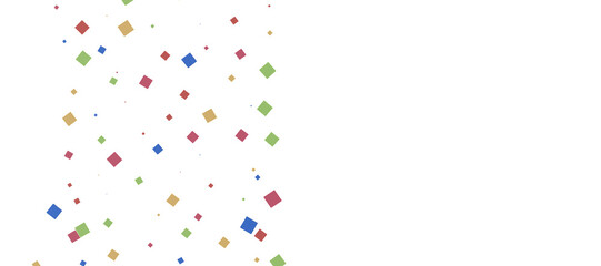 Multicolored paper confetti on transparent background. Realistic confetti flying. Colorful scattered items to holiday decorations.