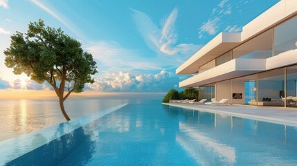 Fototapeta premium Luxury beach house , Beachfront property , Ocean view home