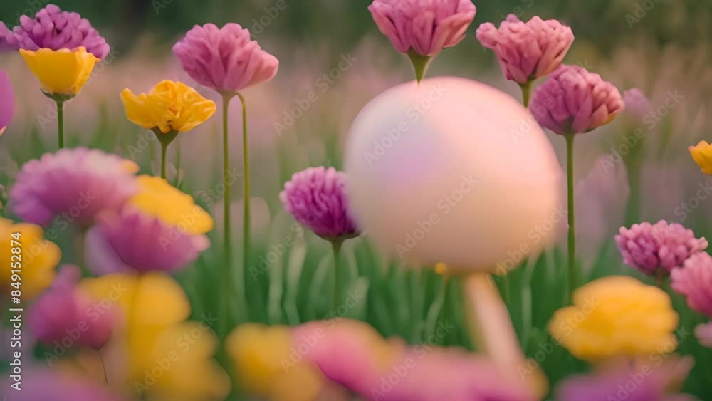 Poster brain in a field of flowers generative ai
