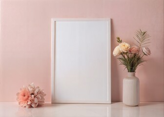 mockup empty, blank poster on the  ambient elegant wallpaper