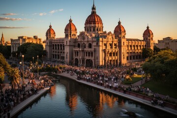 Obraz premium May Square, Buenos Aires Protests and Culture., generative IA