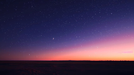 Fototapeta premium abstract background with stars, at the break of dawn, kaleidoscope, orange and purple night skies wallpaper over the mountain