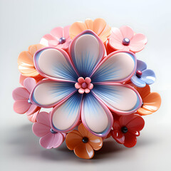 3d  of colorful flower in the form of a ball.