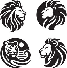 lion logo icon silhouette vactor art illustration