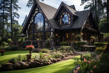 St. Peter's Mother Church in Gramado charming architecture., generative IA