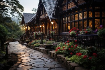 Fototapeta premium St. Peter's Mother Church in Gramado charming architecture., generative IA