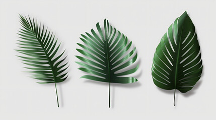 Realistic transparent shadow from a leaf of a palm tree on the white background. Tropical leaves shadow. Mockup with palm leaves shadow.