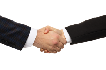 PNG,Male handshake, isolated on white background
