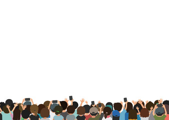 たくさんの人が集まっている後ろ姿