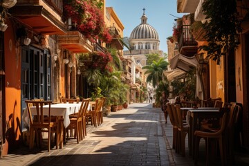 Cartagena Aruada City Colors and History in 1 Scene., generative IA