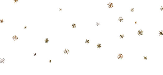 Dancing Snowflakes: Enthralling 3D Illustration of Falling Christmas Snow Crystals