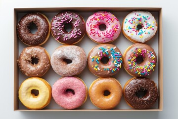 Delicious Dozen: Assorted Donuts in Isolation