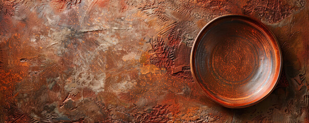 Rustic pottery background with rough texture and earthy brown and red tones: Warm and inviting, perfect for a cozy and vintage look