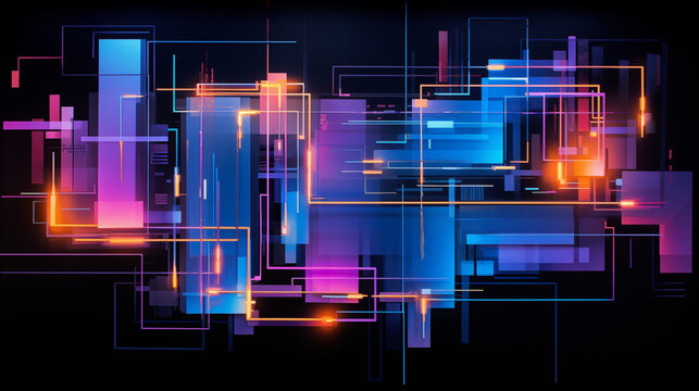 Complex Neon Geometric Patterns