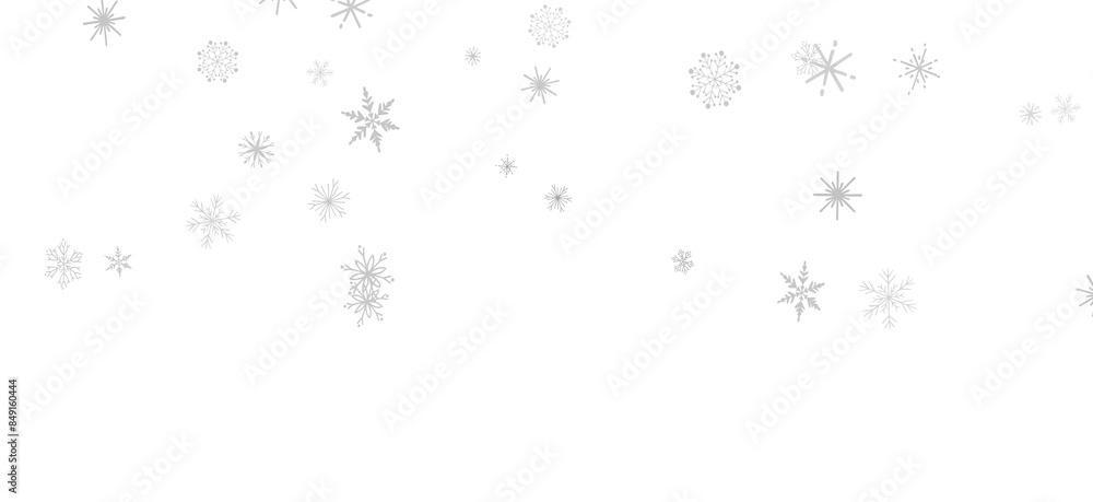 Wall mural Snowflake Blizzard: Brilliant 3D Illustration Showcasing Descending Holiday Snowflakes