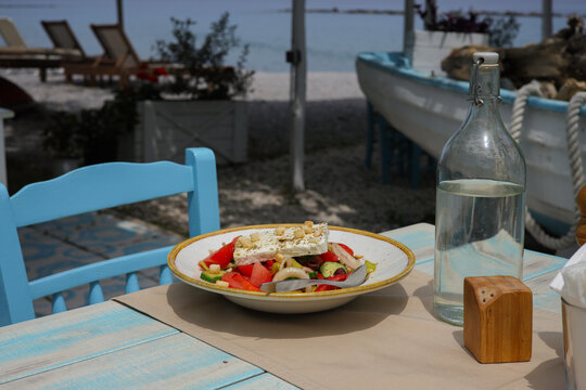 A greek tavern at the beach promenade from Platamonas - Greece