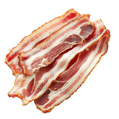 Obraz premium Thin slices of bacon isolated on background