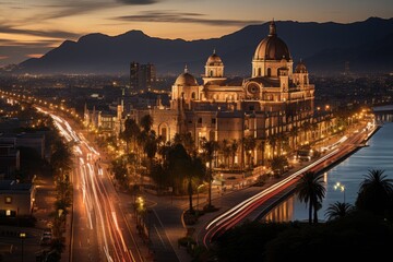 Fototapeta premium Basilica São Francisco Catacumbas and Sacred Art in Lima, Peru., generative IA