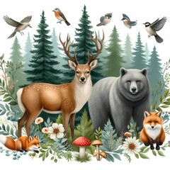 Naklejka premium set of deer