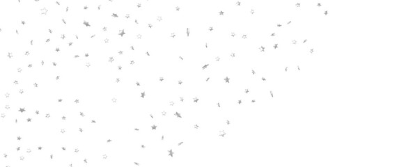 sparkling Christmas confetti falling isolated on white. magic shining flying stars glitter backdrop, sparkle border