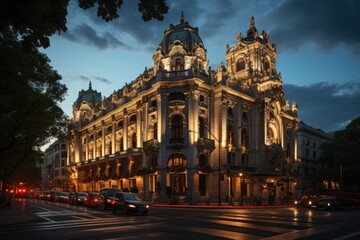 Summary stage at the São Paulo Municipal Theater., generative IA